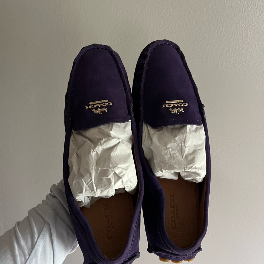 Coach purple loafers